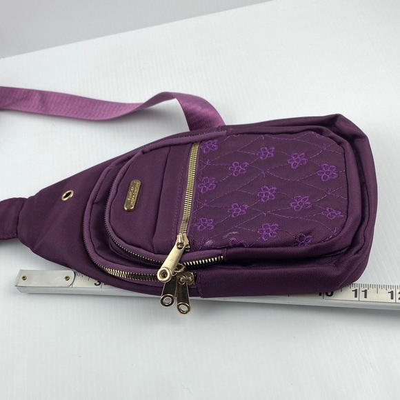 Purple Crossbody Sling Bag 5 Pockets by Jingpin Creations Cloth Purse - Picture 9 of 11